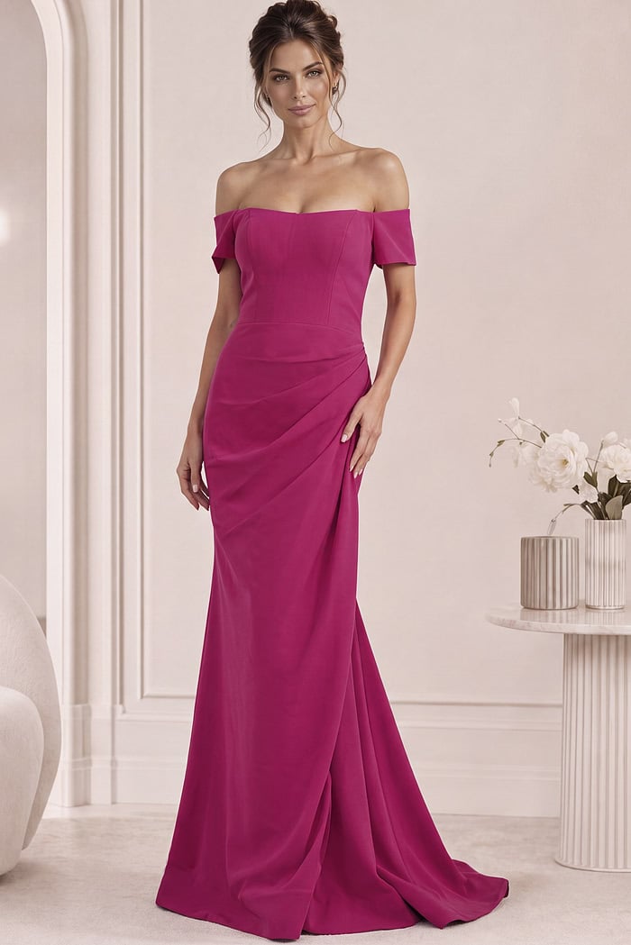 fuchisa simple evening dress 43370
