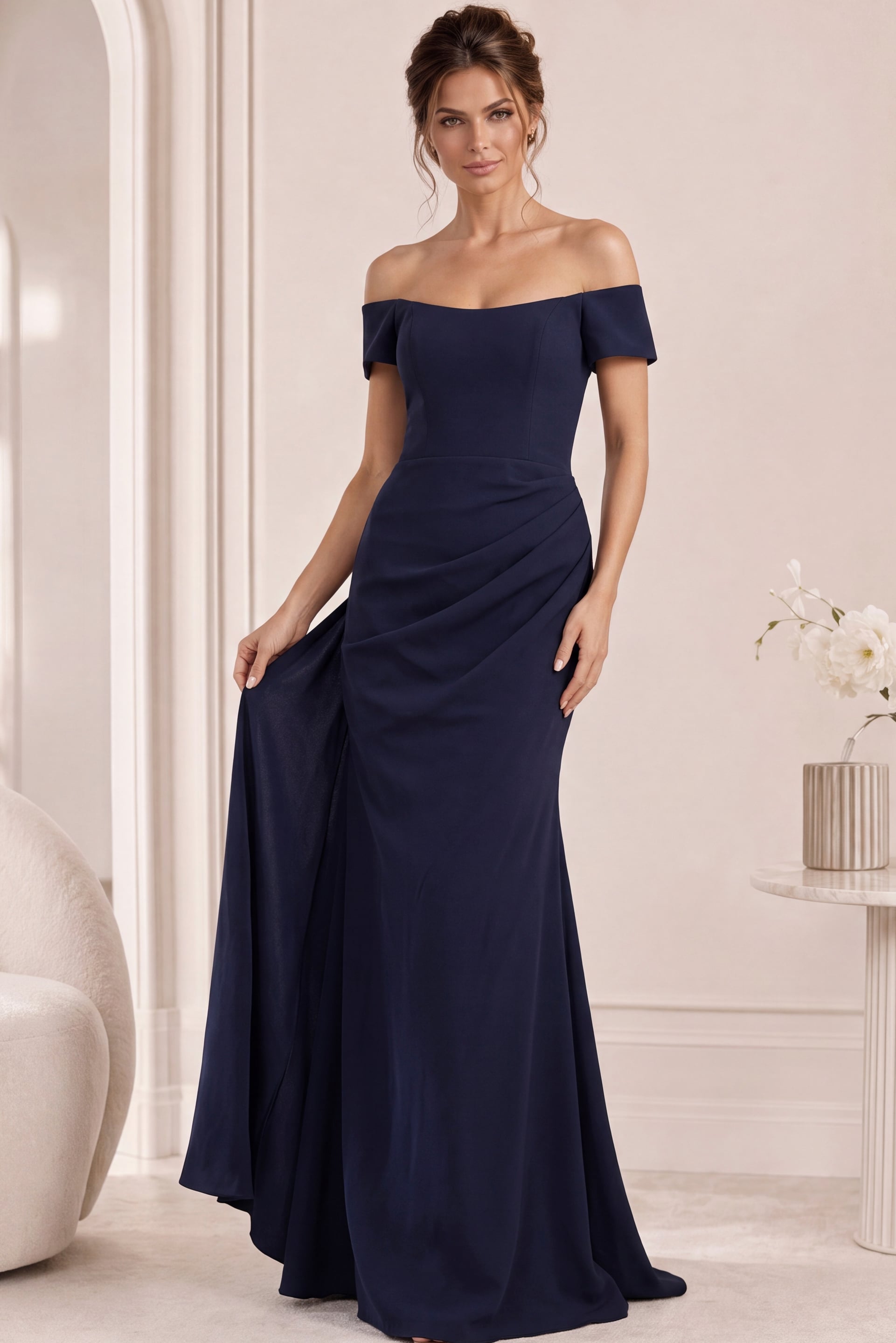 simple navy evening dress 43370