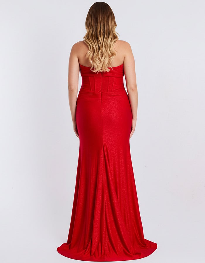 red strapless dress 43419