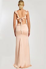 lace back satin evening gown 43478