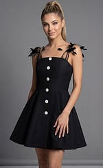 black fit and flair contemporary dress Special Event Dresses Special Event Dresses
