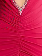 red beaded fabric for style 43701