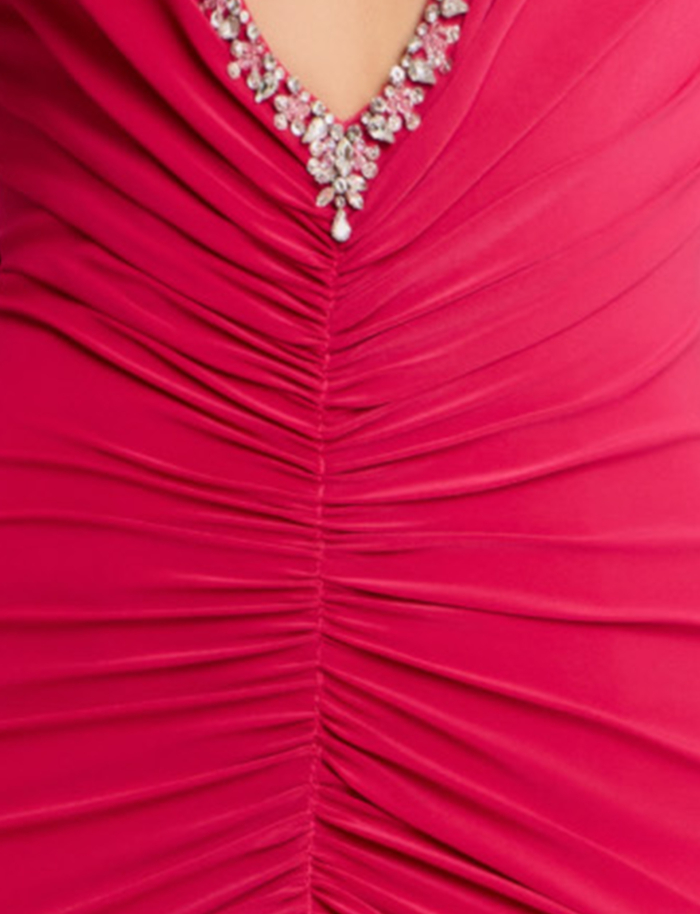 red beaded fabric for style 43701