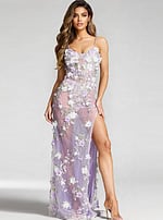 lilac sheer floral dress 43706