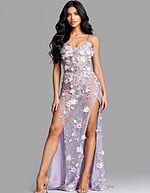 sheer lilac floral dress 43706
