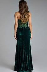 back of velvet embellished dress 43711