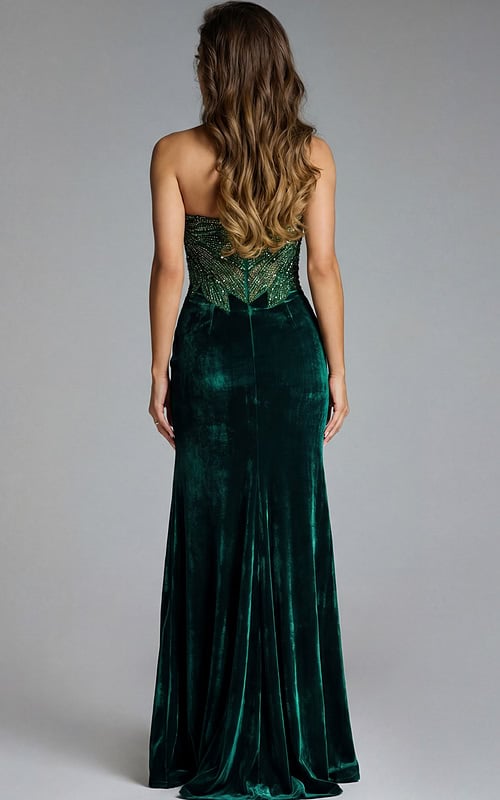 back of velvet embellished dress 43711