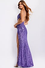 backless purple dress 43738