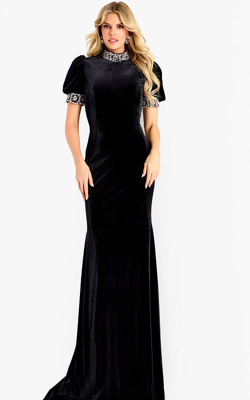 black short sleeves dress 43771