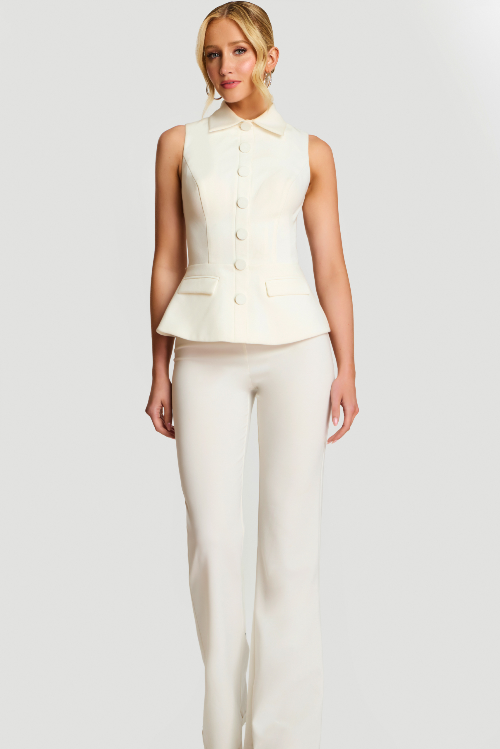 Chic Sleeveless Jumpsuit with High Neck 43778 | Jovani