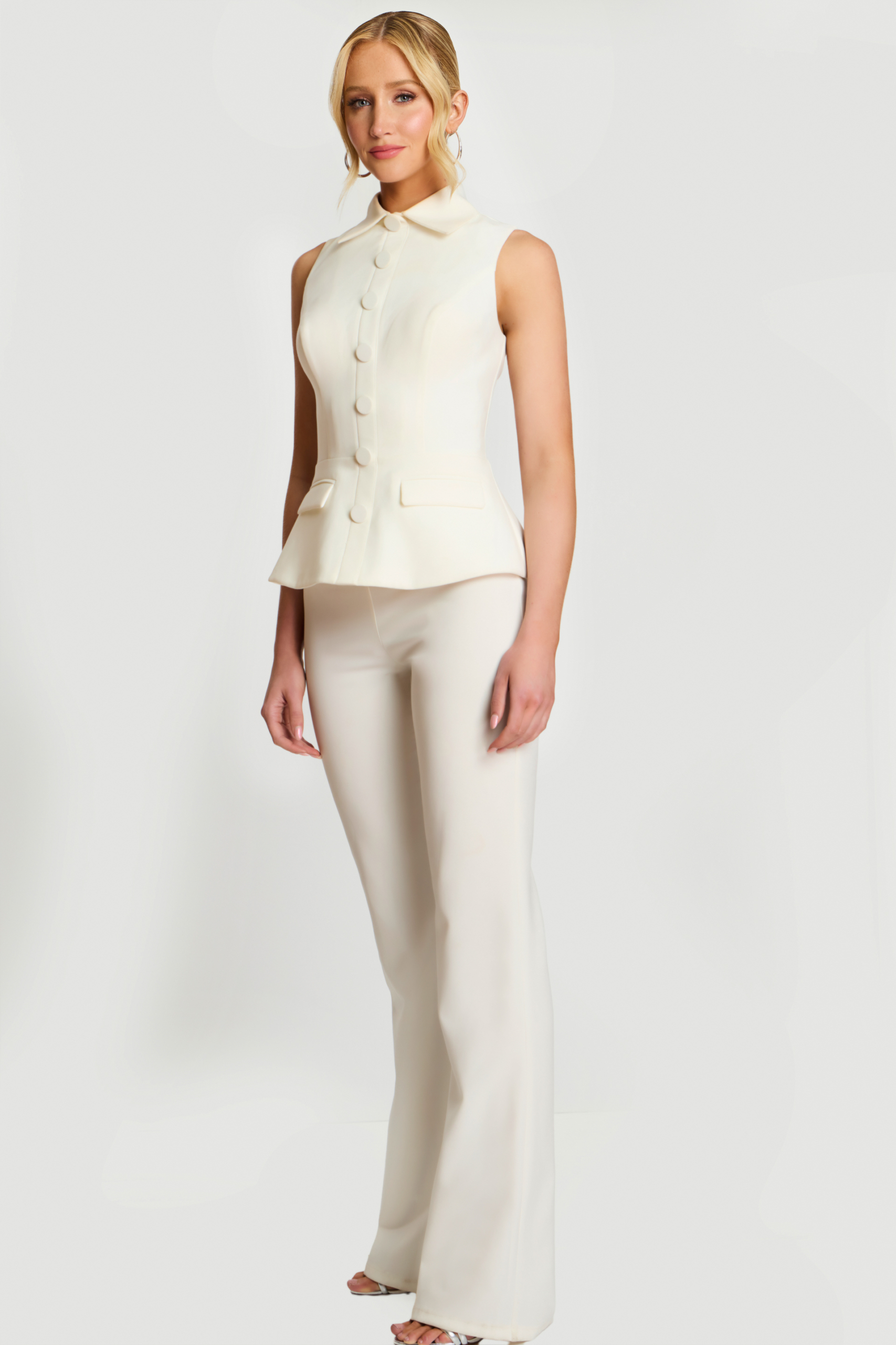 Chic Sleeveless Jumpsuit with High Neck 43778 | Jovani