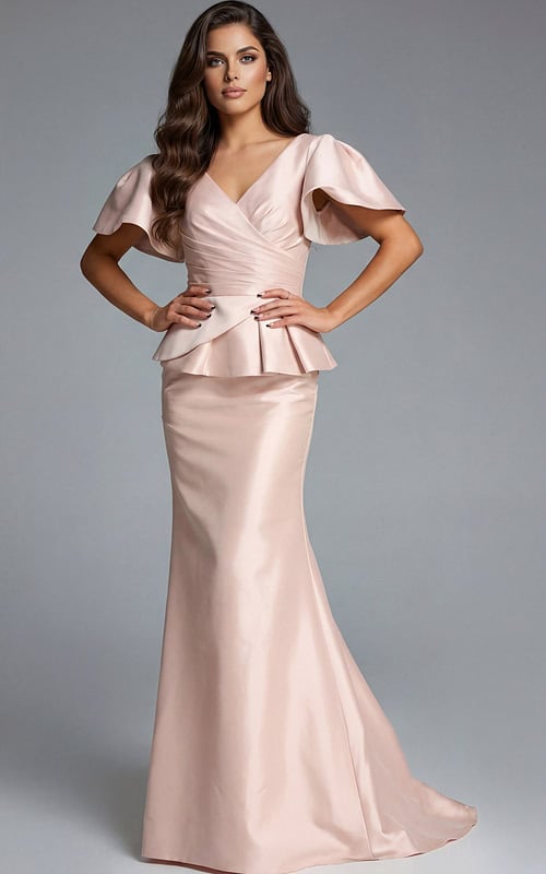 peplum short sleeves dress 43805