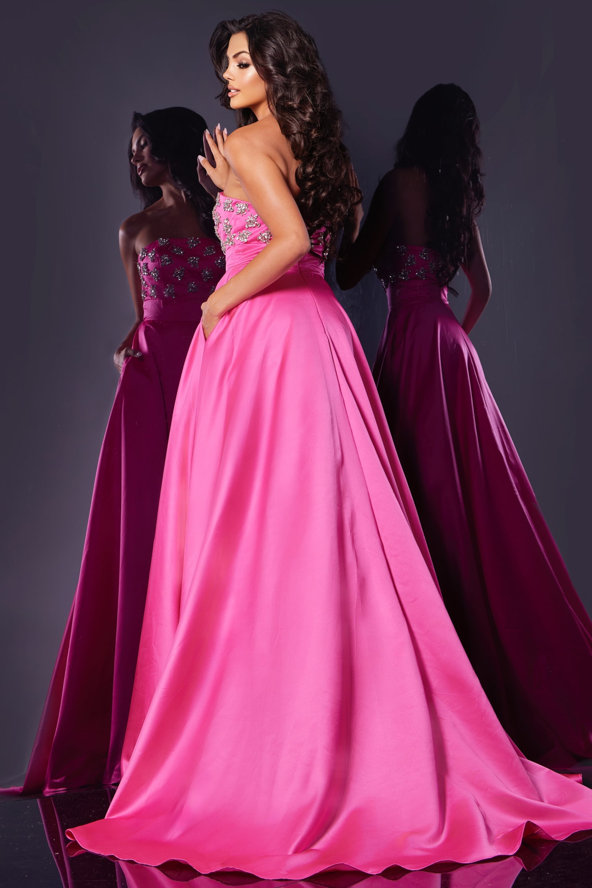 strapless embellished a line dress Strapless Beading-Embellished A-Line Evening Dress