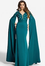 crepe beaded mother of the bride dress 43830.