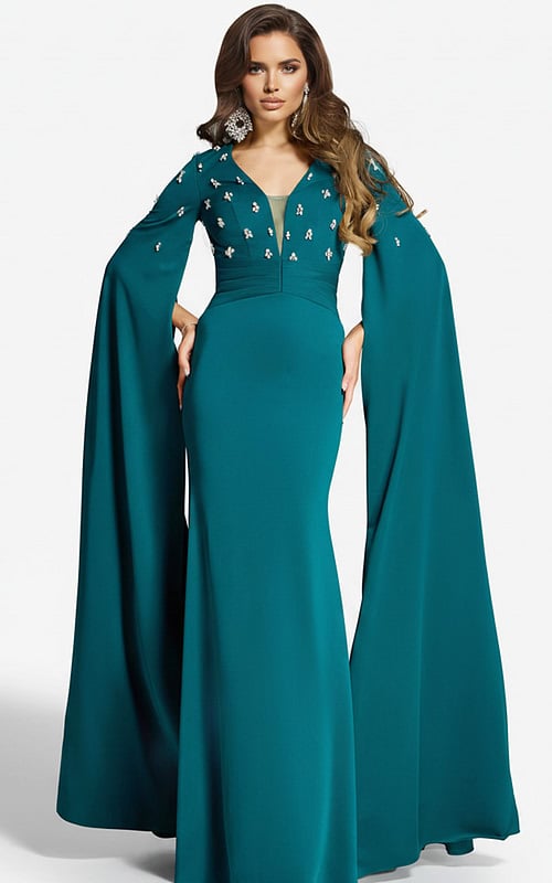 crepe beaded mother of the bride dress 43830.