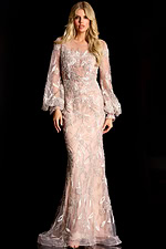 long sleeves pink mob dress 44002