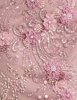 pink beaded floral fabric for style 44007