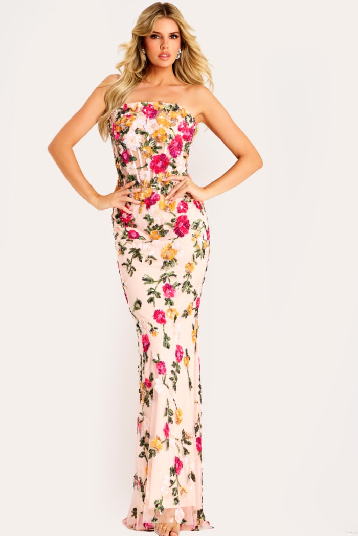 strapless corset bodice dress 44011