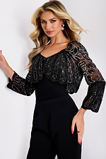 Model wearing Jovani dress 44056.