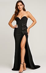 black high slit dress 44066