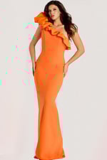 one shoulder mermaid orange dress 44157