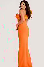 orange one shoulder mermaid dress 44157