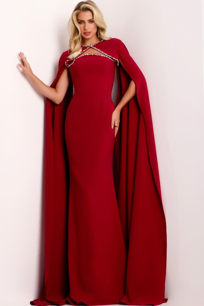 Model wearing Jovani dress 44184.