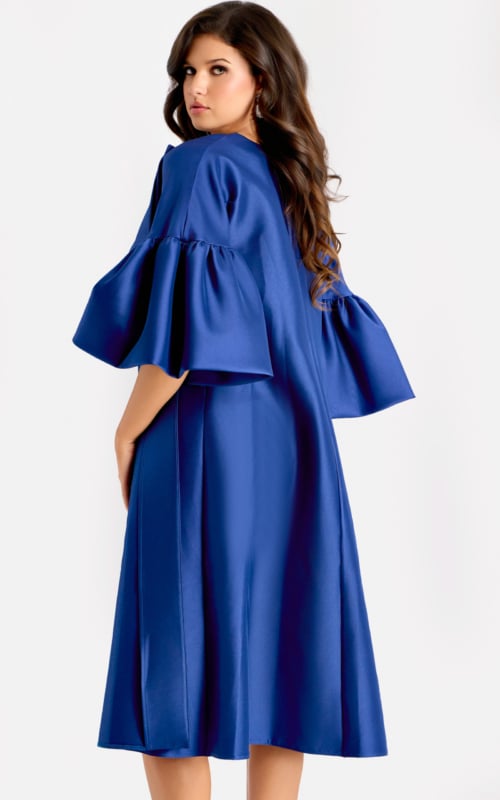 navy blue cape with bell sleevles