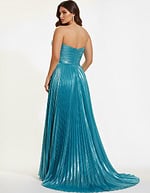 pleated strapless dress 44229