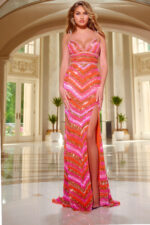 orange beaded dress 44266