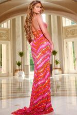 beaded v neck dress 44266