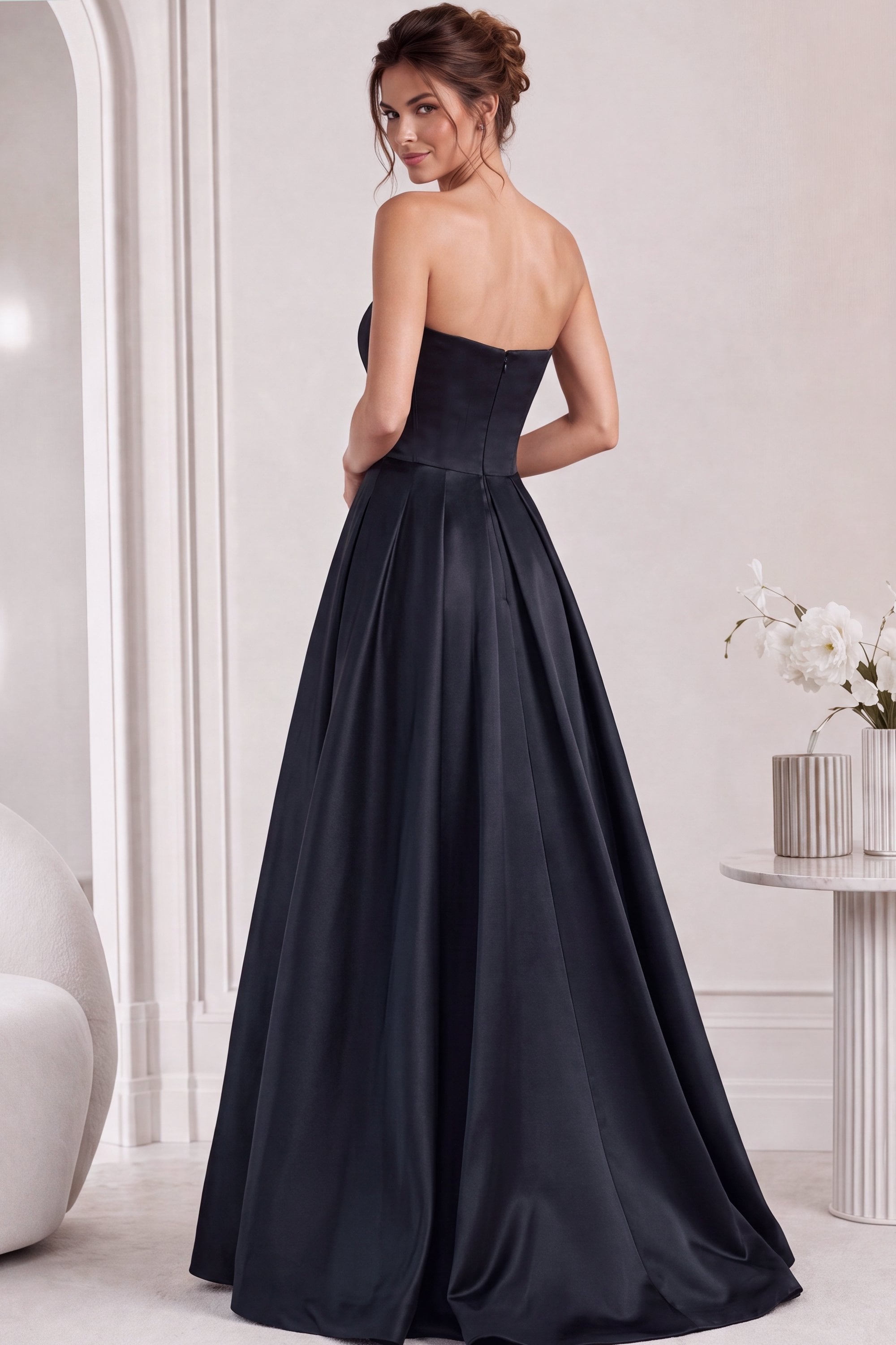 back of a line Jovani style 44352 in black