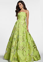 strapless green ballgown 44369