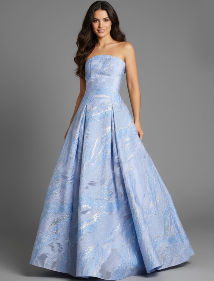 Strapless metallic brocade ball gown 44369