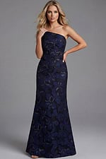 assymetrical navy mermaid dress 44370