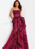 crimson strapless a line dress 44387