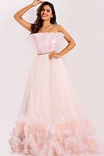 strapless a line pink dress 44391