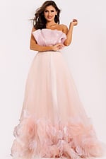 Pageant dress with layered organza and voluminous tulle skirt