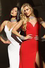 embellished white and red jersey dresses 44397