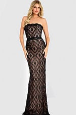 strapless black and nude fitted dress 44422