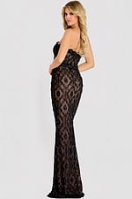 strapless sheath dress with embellished lace 4422