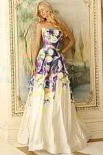 strapless aline floral dress 44434