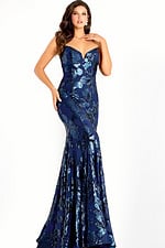 v neckline mermaid print dress 44449
