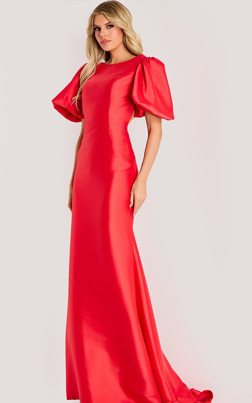 short sleeves sheath red mob dress 44522