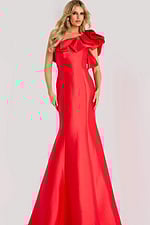 one shoulder ruffled neck dress 44527