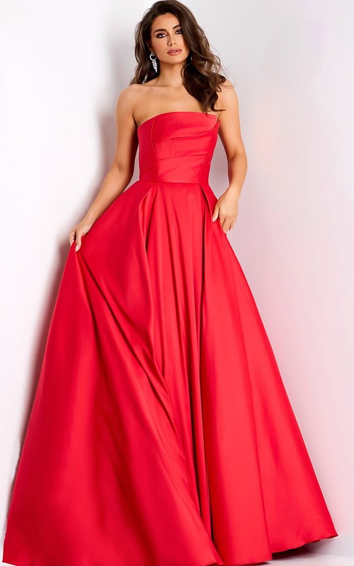 formal red dress One-Shoulder Long Red Prom Dress: Juliet 298 Red / XSmall