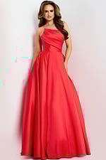 strapless red ball gown 44533