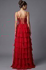 layered lace back up dress 44543