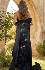 beaded dress with bow details