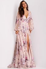 Model wearing Jovani dress 44655.